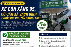 Hỏi đáp nhanh: Xe còn xăng 95, có cần xả sạch bình trước khi chuyển sang E10?